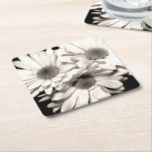 Posavasos Cuadrado De Papel Máster de papel Daisies