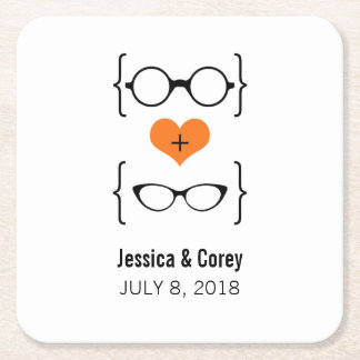 Posavasos Cuadrado De Papel Máster de papel de vidrio Geeky para naranja