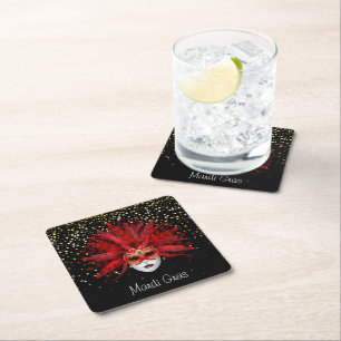 Posavasos Cuadrado De Papel Máster de papel Mardi Gras
