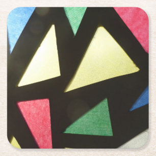 Posavasos Cuadrado De Papel Máster de patrón de vidrio manchado