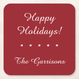 Posavasos Cuadrado De Papel Máster de vacaciones de personalizable completo