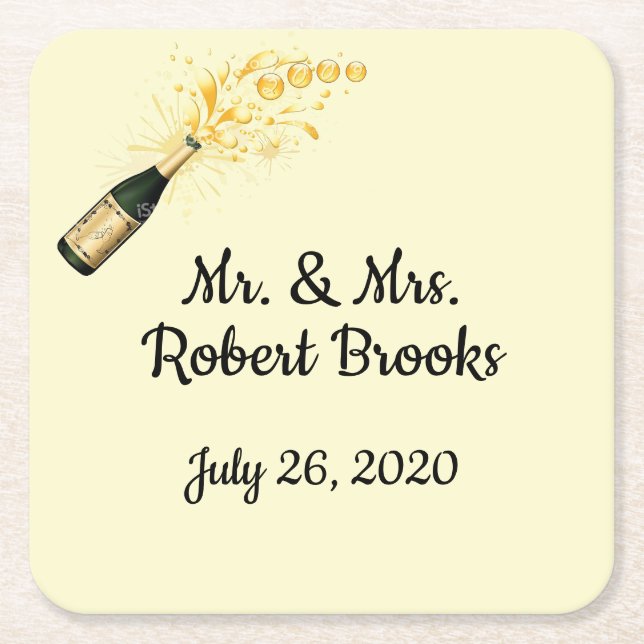 Posavasos Cuadrado De Papel Máster personalizado de la celebración (Anverso)