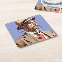 Posavasos Cuadrado De Papel Máster Personalizado personalizado