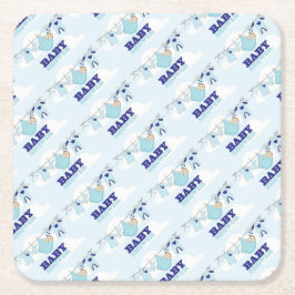 POSAVASOS CUADRADO DE PAPEL MATERIA DEL BEBÉ SHOWER/PARTY