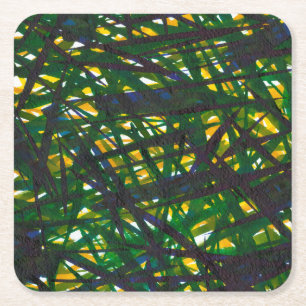 Posavasos Cuadrado De Papel Matorral verde II