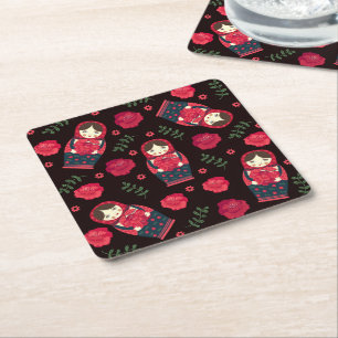 Posavasos Cuadrado De Papel Matreshka