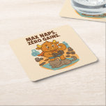 Posavasos Cuadrado De Papel Máx. Napas, Cero Ganancias - Gracioso Gato Bullio<br><div class="desc">Añade un toque hilarante a tu mesa baja con esta adorable montaña rusa de Bullio. Con Bullio, el toro de bebé que muestra movimientos de gimnasia mientras su compañero de gimnasio felino se siesta en el tapete - ¡es la ironía del entrenamiento final! Perfecto para los amantes de la gimnasia,...</div>
