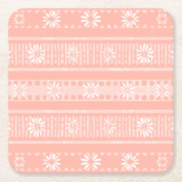Posavasos Cuadrado De Papel MAZIPOODLES Floral Rayado Tejido Acanalado 202