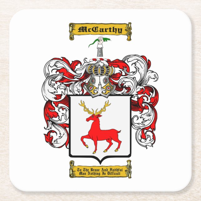 Posavasos Cuadrado De Papel McCarthy (Anverso)
