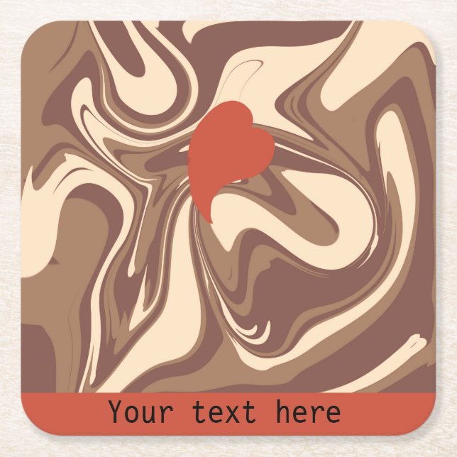 Posavasos Cuadrado De Papel Me encanta el personalizado cappuccino (Anverso)