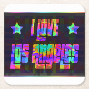 Posavasos Cuadrado De Papel ME ENCANTA LA Beautiful Neon Coaster
