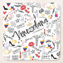Posavasos Cuadrado De Papel Médica General Venezolana | Orgullo Profesional ve
