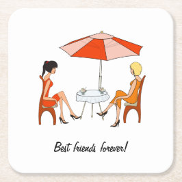 Posavasos Cuadrado De Papel Mejor amigo