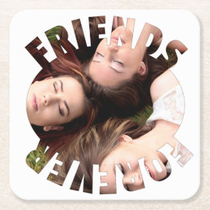 Posavasos Cuadrado De Papel Mejor foto personalizada para siempre