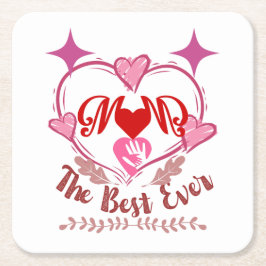 Posavasos Cuadrado De Papel Mejor Mamá de la historia