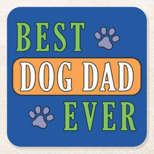 Posavasos Cuadrado De Papel Mejor Papá Perro