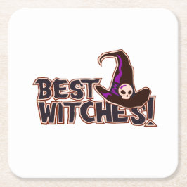 Posavasos Cuadrado De Papel Mejores brujas