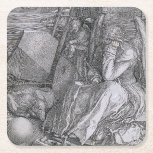 Posavasos Cuadrado De Papel Melancholia, Albrecht Durer