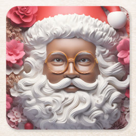 Posavasos Cuadrado De Papel Melanin Xmas Black Christmas Sant Claus Bruh Sista