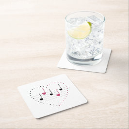 Posavasos Cuadrado De Papel Melodía del amor