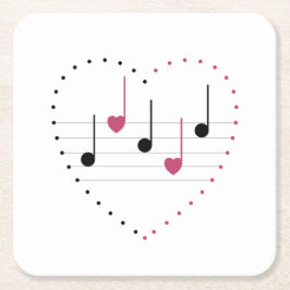 Posavasos Cuadrado De Papel Melodía del amor