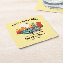 Men's Retro Classic Blue Car Desert 50th Birthday