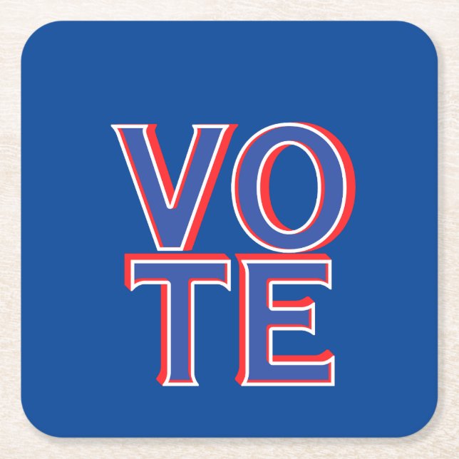 Posavasos Cuadrado De Papel Mercancías de campaña política (Anverso)