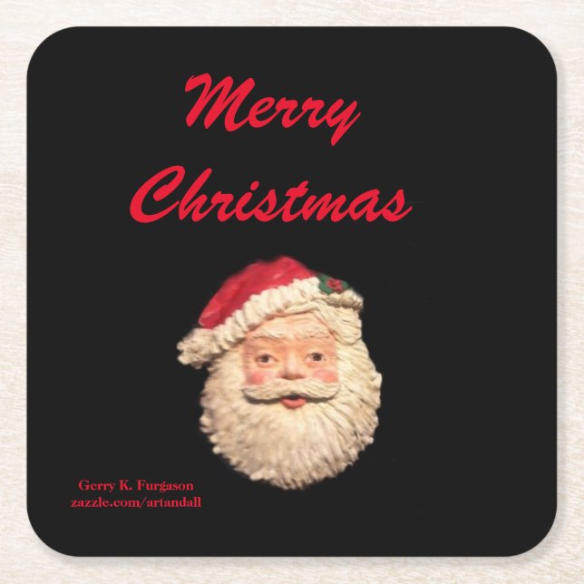 POSAVASOS CUADRADO DE PAPEL MERRY CHRISTMAS SANTA PAPER COASTER (Anverso)
