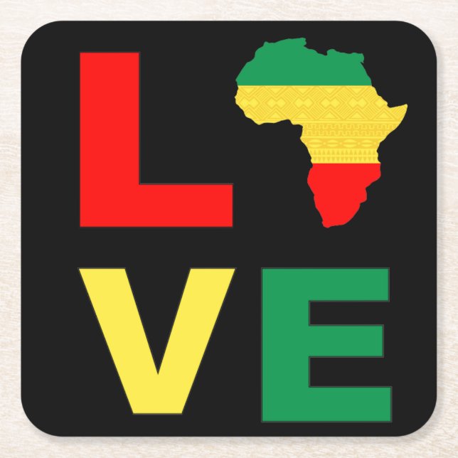 Posavasos Cuadrado De Papel Mes de la historia negra Melanin Hombres Mujeres C (Anverso)