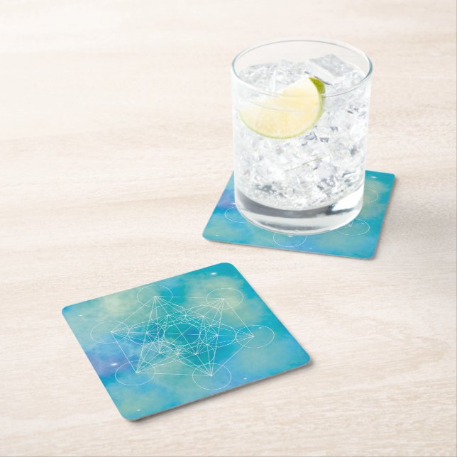Posavasos Cuadrado De Papel metatrón (In situ)
