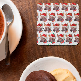 Posavasos Cuadrado De Papel Mexican Hairless Dog Breed Christmas Stars