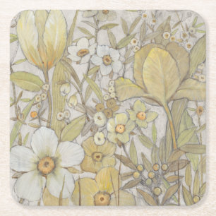 Posavasos Cuadrado De Papel Mezcla floral