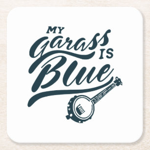 Posavasos Cuadrado De Papel Mi banjo es azul