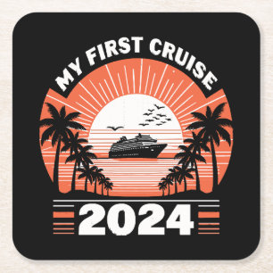 Posavasos Cuadrado De Papel Mi Primer Crucero 2024