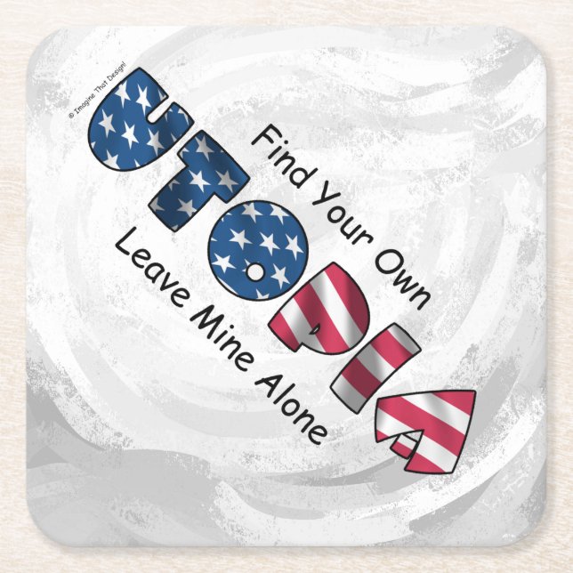 Posavasos Cuadrado De Papel Mi utopía (Anverso)