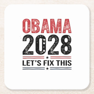 Posavasos Cuadrado De Papel Michelle Obama para el presidente Obama 2028