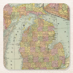 Posavasos Cuadrado De Papel Michigan 3