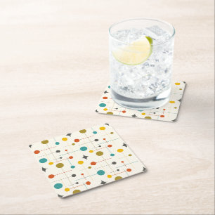 Posavasos Cuadrado De Papel Mid Century