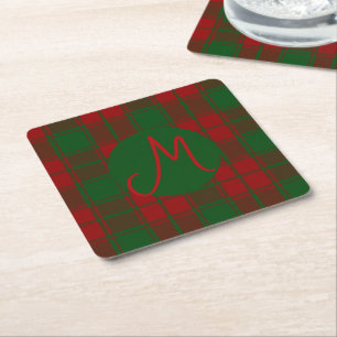 Posavasos Cuadrado De Papel Middleton Tartan Monogrammed