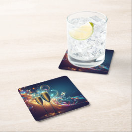 Posavasos Cuadrado De Papel Midnight Toast Coasters 