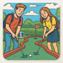 Minigolf College Students Coaster Set