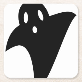 Posavasos Cuadrado De Papel Minimalist cute ghost