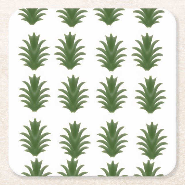 Posavasos Cuadrado De Papel Minimalist Green Leaf Botanical Paper Plate (Anverso)