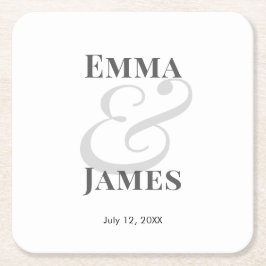 Posavasos Cuadrado De Papel Minimalist Modern Ampersand Wedding Paper Coaster