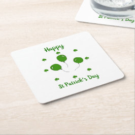 Posavasos Cuadrado De Papel Minimalista Feliz Día de San Patricio