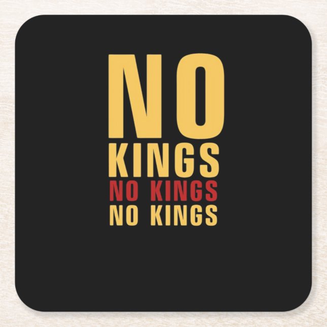 Posavasos Cuadrado De Papel Minimalistic Design No Kings Rebellious No Kings C (Anverso)