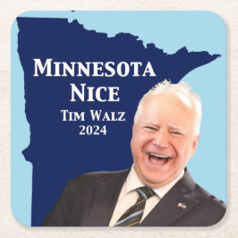 Posavasos Cuadrado De Papel Minnesota Nice Tim Walz