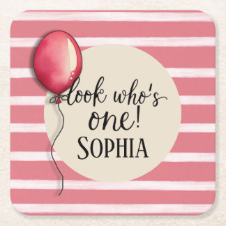 Posavasos Cuadrado De Papel Mira quién es un cumpleaños