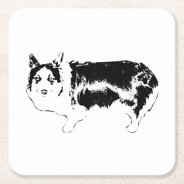 Posavasos Cuadrado De Papel Mira quién está mirando (Anverso)