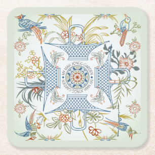 Posavasos Cuadrado De Papel Mis Jongg Jong Garden